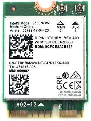 Intel Wireless-AC 9560, M.2 2230, 2X2 Ac+Bt, Gigabit, No Vpro (9560.NGWG.NV) Intel Wireless-AC 9560, M.2 2230, 2X2 Ac+Bt, Gigabit, No Vpro (9560.NGWG.NV)