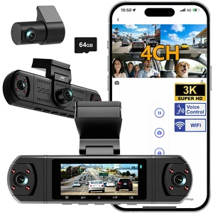 M998-3K Dash Camera for Cars,360 View 3K Front +Rear&Left & Right 1080P x3, 4 Channel Dash Cam, Voice Control,WiFi & APP Control,8 IR Lamps Night Vision,Free 64GB SD Card,G-Sensor,Parking Mode M998-3K Dash Camera for Cars,360 View 3K Front +Rear&Left & Right 1080P x3, 4 Channel Dash Cam, Voice Control,WiFi & APP Control,8 IR Lamps Night Vision,Free 64GB SD Card,G-Sensor,Parking Mode