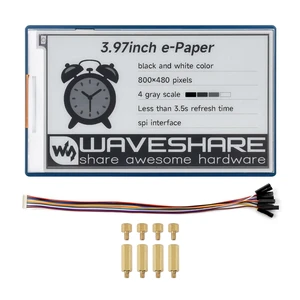 Waveshare 3.97inch E-Paper Display, E-Ink Display, 800 480 Pixels, Black/White, 4 Grey Scales, SPI Interface, Standard Raspberry Pi 40PIN GPIO Header, Comes with Driver Board Waveshare 3.97inch E-Paper Display, E-Ink Display, 800 480 Pixels, Black/White, 4 Grey Scales, SPI Interface, Standard Raspberry Pi 40PIN GPIO Header, Comes with Driver Board