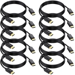 4K DisplayPort Cable 6FT 10-Pack,DP Display Port Gaming PC Cord 144/165Hz, 4K DisplayPort Cable 6FT 10-Pack,DP Display Port Gaming PC Cord 144/165Hz,