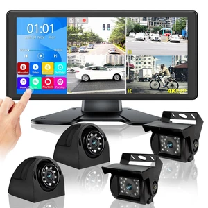 4K RV Backup Camera System, 10.36" DVR Quad 4 Split Touchable Monitor with Bluetooth MP3 MP4 DVR FM + IP69K Waterproof Night Vision Reverse Rear Side View Camera for RV Truck Semi Truck Trailer Camper 4K RV Backup Camera System, 10.36" DVR Quad 4 Split Touchable Monitor with Bluetooth MP3 MP4 DVR FM + IP69K Waterproof Night Vision Reverse Rear Side View Camera for RV Truck Semi Truck Trailer Camper