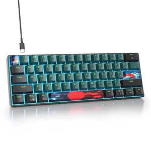 iRoboosta Portable 60% Mechanical Gaming Keyboard Blue/Black, Blue LED Backlit Wired Key Board with Red Switch, Compact 61 Keys Mini Office Keyboards for Laptop PC (61 Soundwave A/Red Switch) iRoboosta Portable 60% Mechanical Gaming Keyboard Blue/Black, Blue LED Backlit Wired Key Board with Red Switch, Compact 61 Keys Mini Office Keyboards for Laptop PC (61 Soundwave A/Red Switch)