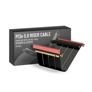 LINKUP PCIe 5.0 Riser Cable ^^ Vertical GPU Mount ^^ Double Reverse, 22cm LINKUP PCIe 5.0 Riser Cable ^^ Vertical GPU Mount ^^ Double Reverse, 22cm
