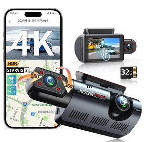 4K Dual Dash Cam with WiFi GPS, Voice Control, 4K+1080P Front and Inside Car Camera, UHD Night Vision, Dash Camera for Cars with 3" IPS Touch Screen, 24H Parking Mode, G-Sensor, 32GB Card 4K Dual Dash Cam with WiFi GPS, Voice Control, 4K+1080P Front and Inside Car Camera, UHD Night Vision, Dash Camera for Cars with 3" IPS Touch Screen, 24H Parking Mode, G-Sensor, 32GB Card