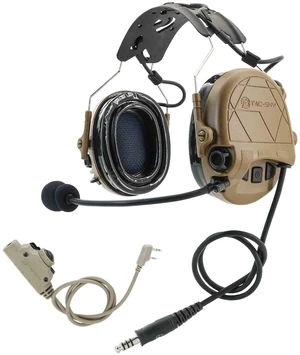 TACGZGJSM TAC300 Tactical Headset, Noise Cancelling Sound Amplification Hearing Protection with Detachable Headband & 2Pin PTT for Airsoft Sports (Coyote Brown) TACGZGJSM TAC300 Tactical Headset, Noise Cancelling Sound Amplification Hearing Protection with Detachable Headband & 2Pin PTT for Airsoft Sports (Coyote Brown)
