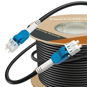 Yunsufiberpro 150m / 490ft OFNR 5.0mm Diameter OS2 Single Mode Fiber Cable LC to LC, Riser Rated Uniboot LC-LC Fiber Optic Patch Cord, Duplex 9/125 SMF Optical Jumper, Black Yunsufiberpro 150m / 490ft OFNR 5.0mm Diameter OS2 Single Mode Fiber Cable LC to LC, Riser Rated Uniboot LC-LC Fiber Optic Patch Cord, Duplex 9/125 SMF Optical Jumper, Black