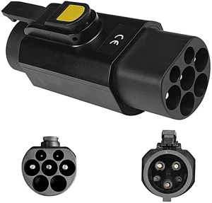 EV Charging Adapter, 32A Type 2 (IEC 62196) to Type 1 (SAE J1772) Convertor, Car Charging Adapter 250V 7.2KW EV Charging Adapter, 32A Type 2 (IEC 62196) to Type 1 (SAE J1772) Convertor, Car Charging Adapter 250V 7.2KW