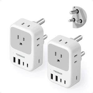 TESSAN Type M South Africa Plug Adapter, PD 28W 2-Pack TESSAN Type M South Africa Plug Adapter, PD 28W 2-Pack