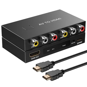 Uzifhdhi 2 Port RCA to HDMI Converter, AV to HDMI Converter with HDMI Cable Uzifhdhi 2 Port RCA to HDMI Converter, AV to HDMI Converter with HDMI Cable