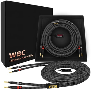 WORLDS BEST CABLES 10 Foot Ultimate - 12 AWG - Ultra-Pure OFC - Premium Audiophile HiFi Speaker Cable Pair with Eminence Gold Banana Plugs & Carbon Tweed Jacket WORLDS BEST CABLES 10 Foot Ultimate - 12 AWG - Ultra-Pure OFC - Premium Audiophile HiFi Speaker Cable Pair with Eminence Gold Banana Plugs & Carbon Tweed Jacket
