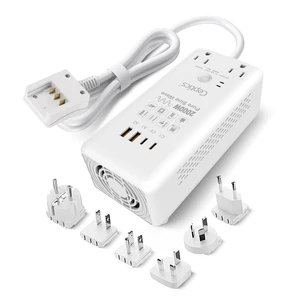 Ceptics Voltage Converter US to Europe, 2000W Pure Sine Wave 220V to 110V, Perfect for Hair Dryer, Straighteners and Curling Iron, 6 in 1 with 2 AC Outlets and 4 USB Ports (PD 45W) Ceptics Voltage Converter US to Europe, 2000W Pure Sine Wave 220V to 110V, Perfect for Hair Dryer, Straighteners and Curling Iron, 6 in 1 with 2 AC Outlets and 4 USB Ports (PD 45W)