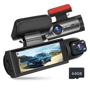 Motorsi 3.16" Dash Cam Front and Inside Car Dash Mount Camera HD Screen DVR Video Recorder Driving Recorder Support Night Vision Parking Monitoring Exposure Compensation 64GB TF Card Motorsi 3.16" Dash Cam Front and Inside Car Dash Mount Camera HD Screen DVR Video Recorder Driving Recorder Support Night Vision Parking Monitoring Exposure Compensation 64GB TF Card