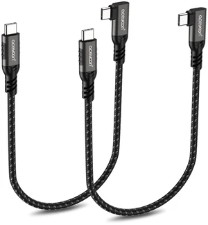 aceyoon 2 Pack Right Angle USB C Cable1.6FT, 240W PD Fast Charging Cable, Nylon Braided USBC to C 90 Degree Short Charger Data Sync Cable for iPhone 17/16/15 Pro Max, Galaxy S24 S23, Type C Devices aceyoon 2 Pack Right Angle USB C Cable1.6FT, 240W PD Fast Charging Cable, Nylon Braided USBC to C 90 Degree Short Charger Data Sync Cable for iPhone 17/16/15 Pro Max, Galaxy S24 S23, Type C Devices