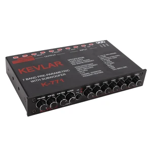 7 Band Car Audio Graphic Equalizer with Low Pass Filter, High Level Inputs, Front Rear Sub Outputs Universal Pre Amp EQ for Car Stereo Systems 7 Band Car Audio Graphic Equalizer with Low Pass Filter, High Level Inputs, Front Rear Sub Outputs Universal Pre Amp EQ for Car Stereo Systems
