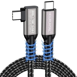 Thunderbolt 5/4/3 Cable Right Angle 4ft 1.2M,90Degree USB 4 Type C to C Thunderbolt 5/4/3 Cable Right Angle 4ft 1.2M,90Degree USB 4 Type C to C