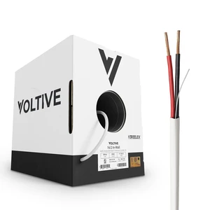 Voltive 16/2 Speaker Wire, in-Wall CL3, White, 1000ft - 16AWG, 2 Conductors, Stranded Oxygen-Free Copper, UL Listed - V-1202-4 Voltive 16/2 Speaker Wire, in-Wall CL3, White, 1000ft - 16AWG, 2 Conductors, Stranded Oxygen-Free Copper, UL Listed - V-1202-4