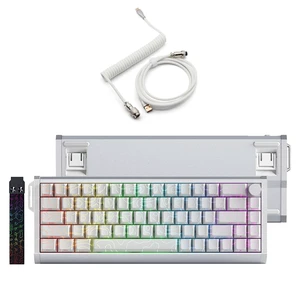 Glacier Skyloong GK68HEAT Aluminum Case, Triple Mode Connection, Detachable USB-C, Side Print Keycaps, Hot Swappable Mechanical and Magnetic Keyboard (Contour Line/White, Premium Aviator Cable) Glacier Skyloong GK68HEAT Aluminum Case, Triple Mode Connection, Detachable USB-C, Side Print Keycaps, Hot Swappable Mechanical and Magnetic Keyboard (Contour Line/White, Premium Aviator Cable)