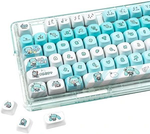 ZERRIOY Blue Anime PBT 140keys Dye Sublimation Cute MOA Profile Keycaps ZERRIOY Blue Anime PBT 140keys Dye Sublimation Cute MOA Profile Keycaps