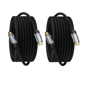 USB C to USB C Cable long, 20Gbps Data Transfer, 100W PD Fast Charging, 8K@60Hz Video Support, Durable Braided Nylon, Type C Compatible for iPhone 17, MacBook Pro Air, Portable Monitor(20FT+20FT) USB C to USB C Cable long, 20Gbps Data Transfer, 100W PD Fast Charging, 8K@60Hz Video Support, Durable Braided Nylon, Type C Compatible for iPhone 17, MacBook Pro Air, Portable Monitor(20FT+20FT)