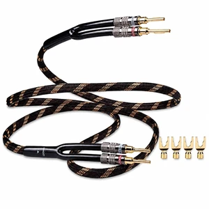 HHDZI 14 AWG OFC Speaker Cable with Interchangeable Banana and Spade Tips HHDZI 14 AWG OFC Speaker Cable with Interchangeable Banana and Spade Tips