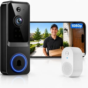Doorbell Camera Wireless, 1080P Video Doorbell Camera Battery Powered Doorbell Camera Wireless, 1080P Video Doorbell Camera Battery Powered