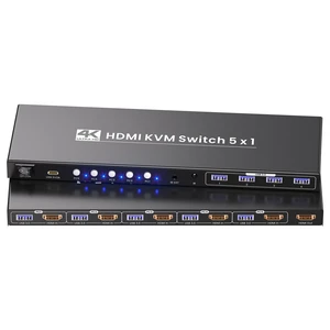 5 Port HDMI KVM Switch, 4K@60Hz USB 3.0 KVM Switch 1 Monitor 5 Computers for Operating 5 PCs with One Keyboard, Mouse and Monitor 5 Port HDMI KVM Switch, 4K@60Hz USB 3.0 KVM Switch 1 Monitor 5 Computers for Operating 5 PCs with One Keyboard, Mouse and Monitor