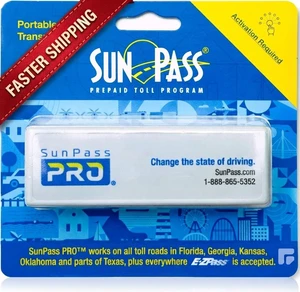 Sunpass Sun Pass Toll Transponder - Prepaid Electronic Toll Pass for Florida + 23 Additional States, E-ZPass Compatible, No-Stop Automatic Toll Payment Device for Cars, Travel & Rental Sunpass Sun Pass Toll Transponder - Prepaid Electronic Toll Pass for Florida + 23 Additional States, E-ZPass Compatible, No-Stop Automatic Toll Payment Device for Cars, Travel & Rental