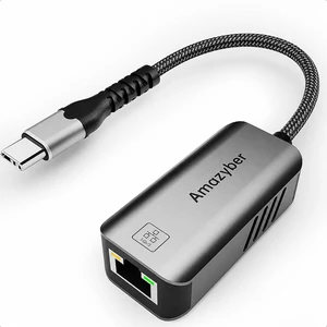 Amazyber 5Gbps USB C to Ethernet Adapter 5000Mbps RJ45 LAN Network Dongle Amazyber 5Gbps USB C to Ethernet Adapter 5000Mbps RJ45 LAN Network Dongle