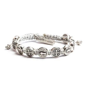 My Saint My Hero Benedictine Blessing Bracelet - Silver/Silver My Saint My Hero Benedictine Blessing Bracelet - Silver/Silver
