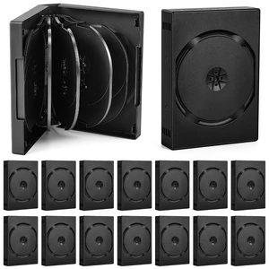 Gerrii 16 Pcs Black 12 Disc Dvd Cases with 5 Flip Trays and Outer Clear Sleeve Gerrii 16 Pcs Black 12 Disc Dvd Cases with 5 Flip Trays and Outer Clear Sleeve
