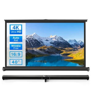 40 inch Small Projector Screen, Goldengrainv Retractable Pull Up Screen, Floor Projector Screen, 16:9 4K Portable Screen for Projector, Roll Down Movie Screen for Gaming Indoor, Mini White Screen 40 inch Small Projector Screen, Goldengrainv Retractable Pull Up Screen, Floor Projector Screen, 16:9 4K Portable Screen for Projector, Roll Down Movie Screen for Gaming Indoor, Mini White Screen