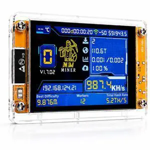 Solo Bitcoin Lottery Miner NerdMiner V2 ESP32 BTC Solo Miner 1000KH/s with 2.8 Inch LCD Smart Display ESP32 Chip Wi-Fi Mining Attempts, Plug and Play Bitcoin Mining Machine for Home Use Solo Bitcoin Lottery Miner NerdMiner V2 ESP32 BTC Solo Miner 1000KH/s with 2.8 Inch LCD Smart Display ESP32 Chip Wi-Fi Mining Attempts, Plug and Play Bitcoin Mining Machine for Home Use