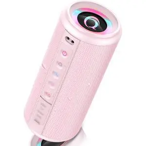 Portable Bluetooth Speaker, 2026 Bluetooth 5.4 Wireless Speaker with 20W HD Loud Stereo Sound, 20H Playtime, LED Lights, IP7, TWS Pairing, Built-in Mic, for Outdoor, Home, Beach, Party, Gift, Pink Portable Bluetooth Speaker, 2026 Bluetooth 5.4 Wireless Speaker with 20W HD Loud Stereo Sound, 20H Playtime, LED Lights, IP7, TWS Pairing, Built-in Mic, for Outdoor, Home, Beach, Party, Gift, Pink