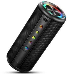 Portable Bluetooth Speaker, Bluetooth 5.4 Wireless Speaker with 20W HD Loud Stereo Sound, 15H Playtime, IP7 Waterproof, LED Lights, TWS Pairing, Built-in Mic, for Outdoor, Home, Party, Beach, Gift Portable Bluetooth Speaker, Bluetooth 5.4 Wireless Speaker with 20W HD Loud Stereo Sound, 15H Playtime, IP7 Waterproof, LED Lights, TWS Pairing, Built-in Mic, for Outdoor, Home, Party, Beach, Gift