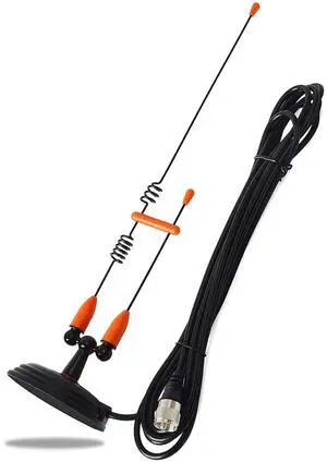 HYSHIKRA Dual Band Mobile Antenna, Magnetic Mount Whip 144/430Mhz with 4Meters RG58U Coax Cable for Yaesu Midland Icom Motorola Kenwood Vehicle Transceiver (Orange) HYSHIKRA Dual Band Mobile Antenna, Magnetic Mount Whip 144/430Mhz with 4Meters RG58U Coax Cable for Yaesu Midland Icom Motorola Kenwood Vehicle Transceiver (Orange)