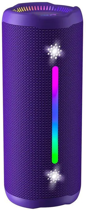 OHAYO Bluetooth Speaker, Portable Wireless, IPX7 Waterproof, Powerful 25W Sound, 24H Playtime, Dual Pairing, Active Bass, Colorful Lights, Bluetooth 5.3, Outdoor Speakers for Home/Party/Beach, Purple OHAYO Bluetooth Speaker, Portable Wireless, IPX7 Waterproof, Powerful 25W Sound, 24H Playtime, Dual Pairing, Active Bass, Colorful Lights, Bluetooth 5.3, Outdoor Speakers for Home/Party/Beach, Purple