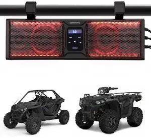 KEMIMOTO UTV Sound Bar 16 Inch ATV Speaker with RGB Lights BT V5.0 Marine-Grade IP65 Waterproof Compatible with Polaris RZR, Can-Am, CFMOTO, Zforce, Teryx Fits 1.75" - 2.25" Roll Cage KEMIMOTO UTV Sound Bar 16 Inch ATV Speaker with RGB Lights BT V5.0 Marine-Grade IP65 Waterproof Compatible with Polaris RZR, Can-Am, CFMOTO, Zforce, Teryx Fits 1.75" - 2.25" Roll Cage