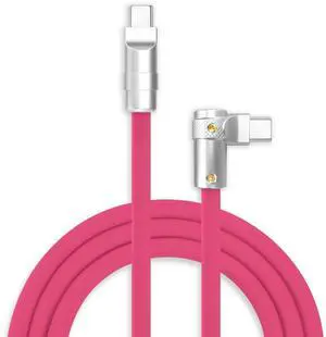 chubbycable FlexElbow 90 Degree 240W Fast Charging Cable Right Angle USB C Cable Silicone Charging Cord Compatible with iPhone 17-15 Series iPad, Rose Red, Type-C to Type-C, 1.64FT chubbycable FlexElbow 90 Degree 240W Fast Charging Cable Right Angle USB C Cable Silicone Charging Cord Compatible with iPhone 17-15 Series iPad, Rose Red, Type-C to Type-C, 1.64FT