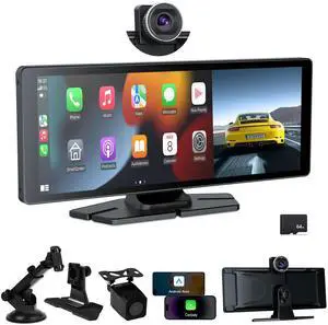 XYBkey 10.26-inch Wireless CarPlay Screen, Android Auto Car Tablet with 4K Front and 1080P Rear Camera IPS Touchscreen with Bluetooth FM AUX Mirroring Voice Control Navigation XYBkey 10.26-inch Wireless CarPlay Screen, Android Auto Car Tablet with 4K Front and 1080P Rear Camera IPS Touchscreen with Bluetooth FM AUX Mirroring Voice Control Navigation