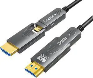 SkyeySnail 8K Fiber Optic HDMI Cable 39ft/12m, Micro HDMI to HDMI 2.1, Detachable Type A+D, 48Gbps Ultra Speed, HDR, 3D, eARC, in Wall CL2 / CL3 Rated, Slim and Flexible HMDI 2.6 Cable. SkyeySnail 8K Fiber Optic HDMI Cable 39ft/12m, Micro HDMI to HDMI 2.1, Detachable Type A+D, 48Gbps Ultra Speed, HDR, 3D, eARC, in Wall CL2 / CL3 Rated, Slim and Flexible HMDI 2.6 Cable.