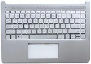 CCGDZKJ L88200-001 Replacement Upper Case Palmrest with Non-Backlit Keyboard for HP 14-DQ, 14-FQ, 14T-DQ, 14s-dq, 14s-fq Laptop, Silver CCGDZKJ L88200-001 Replacement Upper Case Palmrest with Non-Backlit Keyboard for HP 14-DQ, 14-FQ, 14T-DQ, 14s-dq, 14s-fq Laptop, Silver
