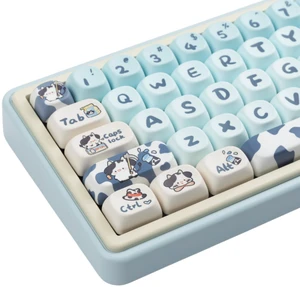 Cmokifuly MOA Profile Keycaps,Cute Cow Custom PBT Dye-sub Keycap 142 Keys for Mechanical Keyboard Full-Size Keycap Set (Blue Cow) Cmokifuly MOA Profile Keycaps,Cute Cow Custom PBT Dye-sub Keycap 142 Keys for Mechanical Keyboard Full-Size Keycap Set (Blue Cow)