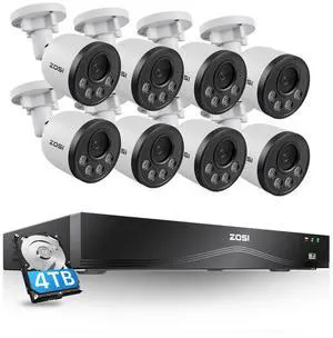ZOSI 32CH 4K PoE Security Camera System, 8pcs 8MP Outdoor Metal Cameras with Audio, Person Vehicle Detection, People Counting, Night Vision, 16-Port 32-Channel NVR with 4TB HDD for 24/7 Recording ZOSI 32CH 4K PoE Security Camera System, 8pcs 8MP Outdoor Metal Cameras with Audio, Person Vehicle Detection, People Counting, Night Vision, 16-Port 32-Channel NVR with 4TB HDD for 24/7 Recording