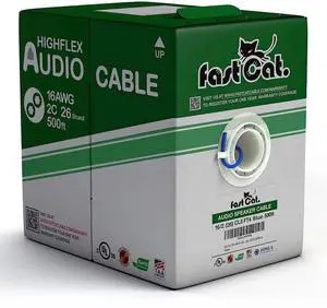 fast Cat. Speaker Wire 16 Guage 2C, UL Listed & CMR/CL3R-FT4 Rated - Speaker Cable w/PVC Jacket, 100% Oxygen-Free Pure Bare Copper - (26) HighFlex 16 Guage Wire - in-Wall Use-500ft Bulk Cable, Blue fast Cat. Speaker Wire 16 Guage 2C, UL Listed & CMR/CL3R-FT4 Rated - Speaker Cable w/PVC Jacket, 100% Oxygen-Free Pure Bare Copper - (26) HighFlex 16 Guage Wire - in-Wall Use-500ft Bulk Cable, Blue