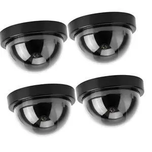 4pcs Dome Simulation Camera CCTV Dummy Fake Security Camera with Flashing Led Light (Black) 4pcs Dome Simulation Camera CCTV Dummy Fake Security Camera with Flashing Led Light (Black)