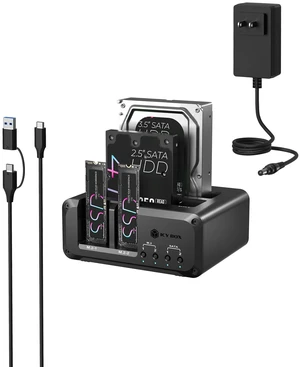 4 Bay NVMe M.2 & SATA SSD/HDD Hard Drive Docking Station, ICY BOX USB-C 10Gbps NVMe Reader, SATA to M.2 NVMe enclosure, 2.5/3.5 Hard Drive Dock Station Up to 48TB, Individual Power Switches, Tool-Free 4 Bay NVMe M.2 & SATA SSD/HDD Hard Drive Docking Station, ICY BOX USB-C 10Gbps NVMe Reader, SATA to M.2 NVMe enclosure, 2.5/3.5 Hard Drive Dock Station Up to 48TB, Individual Power Switches, Tool-Free