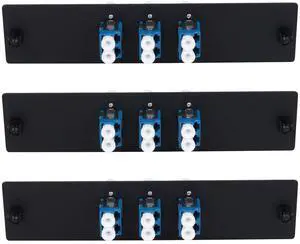 fyboptwu - 6 Fibers LC to LC Duplex Single Mode Fiber Patch Panel with 3 pcs LC/LC UPC Duplex Singlemode Fiber Optic Coupler Adapters Connector, 3pcs fyboptwu - 6 Fibers LC to LC Duplex Single Mode Fiber Patch Panel with 3 pcs LC/LC UPC Duplex Singlemode Fiber Optic Coupler Adapters Connector, 3pcs