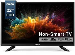 TuTu 22 Inch FHD TV, 2K LED Small Flat Screen Non-Smart Television, Works with Apple TV, Fire Stick, Roku, Google, TiVo, Xumo, and Streaming Devices TuTu 22 Inch FHD TV, 2K LED Small Flat Screen Non-Smart Television, Works with Apple TV, Fire Stick, Roku, Google, TiVo, Xumo, and Streaming Devices
