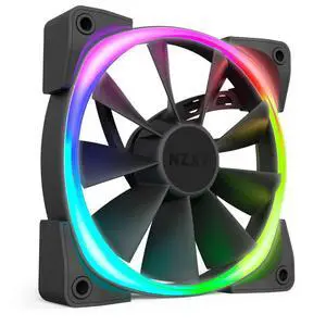 NZXT AER RGB 2 Black - 140mm - RGB LED - Fluid Dynamic Bearing - PWM Fan for Hue 2 - Single NZXT AER RGB 2 Black - 140mm - RGB LED - Fluid Dynamic Bearing - PWM Fan for Hue 2 - Single