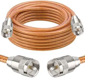 XRDS -RF 25FT RG8X Coaxial Cable with UHF Male PL259 Connectors, Solid Copper Core, Braided Shield, CB Cable for Ham Radio, HF Radio, and Communication Devices XRDS -RF 25FT RG8X Coaxial Cable with UHF Male PL259 Connectors, Solid Copper Core, Braided Shield, CB Cable for Ham Radio, HF Radio, and Communication Devices